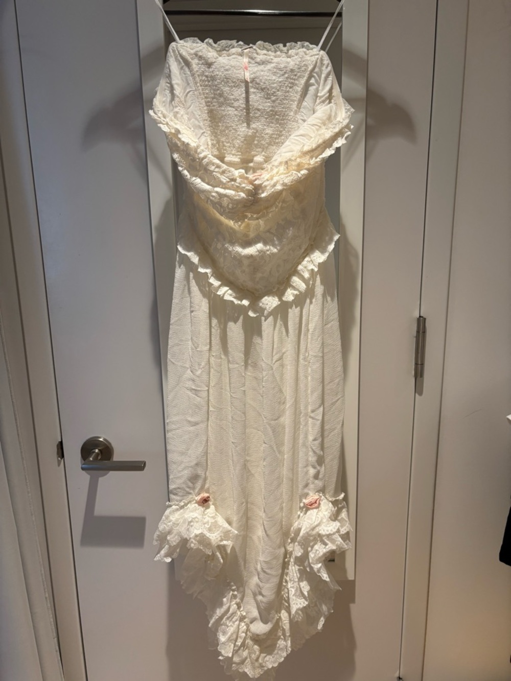 Free People White Sheer Lace Top
